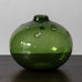 Michael Bang for Holmegaard, Denmark, "Hulvase" in green glass K2324