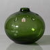 Michael Bang for Holmegaard, Denmark, "Hulvase" in green glass K2324