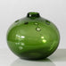 Michael Bang for Holmegaard, Denmark, "Hulvase" in green glass K2324