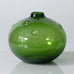 Michael Bang for Holmegaard, Denmark, "Hulvase" in green glass K2324