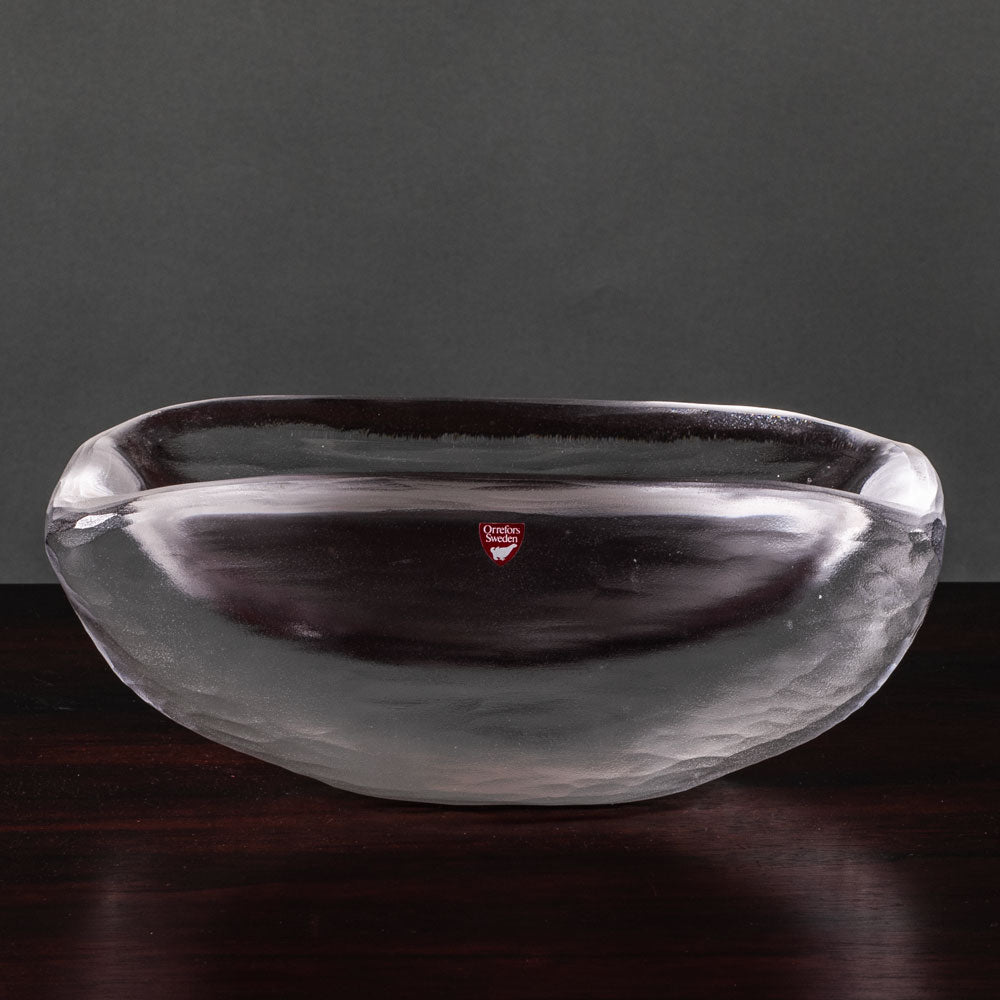 Vicke Lindstrand for Orrefors, Sweden, large rectangular frosted glass bowl L3788