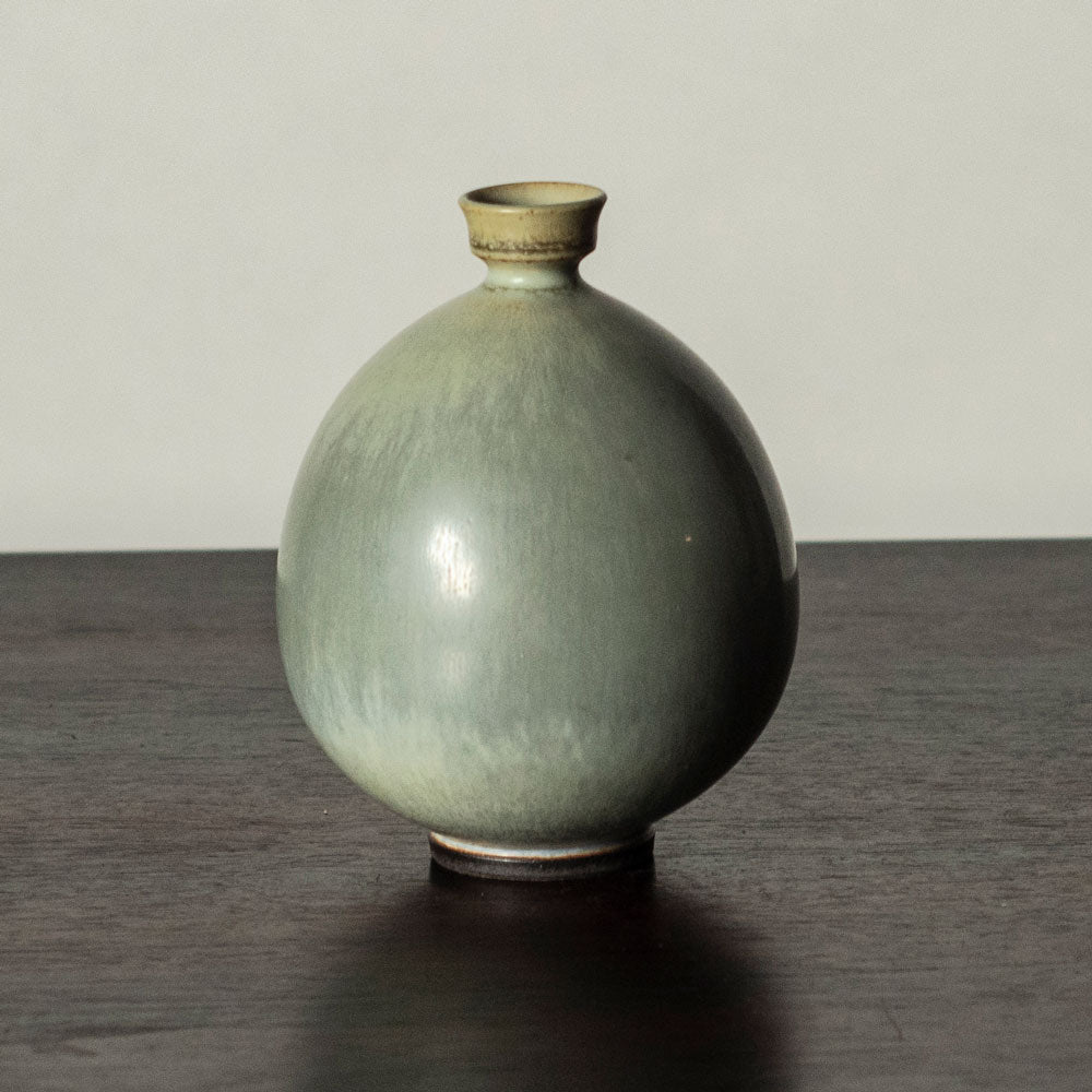 Berndt Friberg for Gustavsberg, Sweden, unique cabinet vase with gray glaze J1570