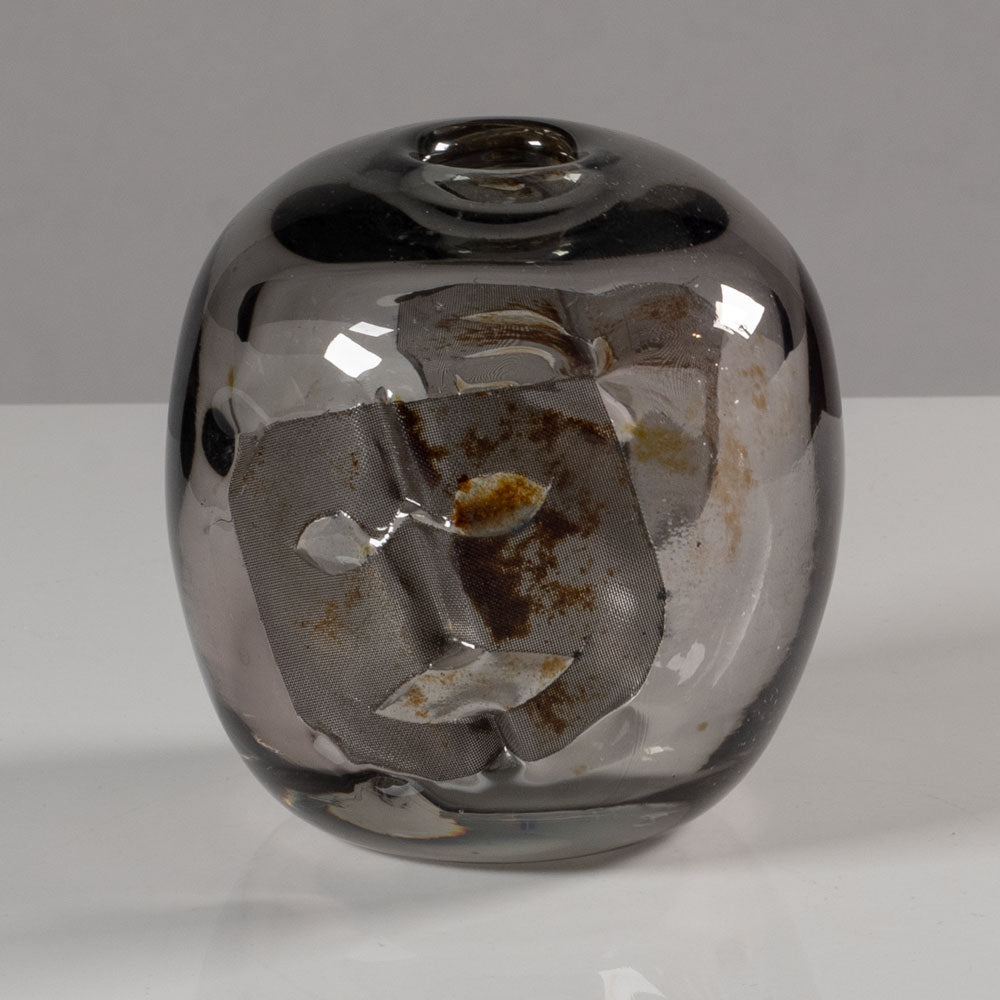 Benny Motzfeldt for Plus Glassworks, Norway, unique glass vase with face motif L3858