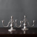 Just Andersen, Denmark, pair of pewter candelabras J1747