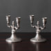 Svensk Tenn, Sweden, pair of pewter double candlesticks J1749