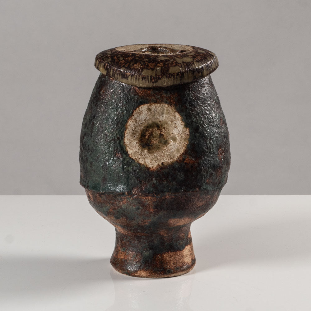 Lotte Reimers, Germany, unique stoneware footed vessel L3737