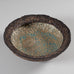Deirdre Burnett, own studio, UK, unique stoneware bowl with brown, cream and blue volcanic glaze K2172