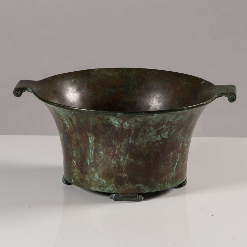 Sune Backstroms, Sweden, bronze bowl with two handles L3834