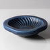 Wilhelm Kåge for Gustavsberg, Sweden, Stoneware "Verkstad" dish with blue haresfur glaze B4029