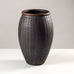 Tim Andrews, UK, earthenware raku vase with incised lines K3189