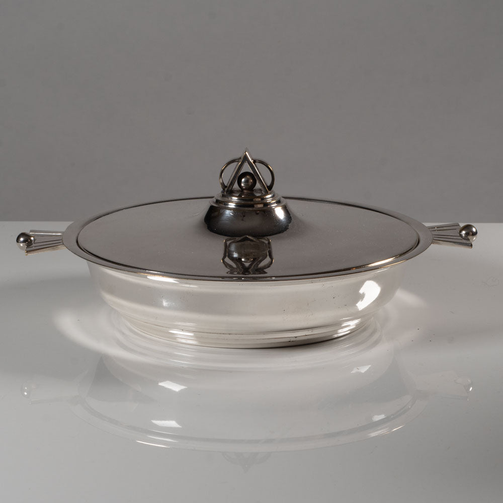 Silver plate serving dish with lid L3859