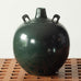 Japanese bronze vase with green patina and bird handles J1653