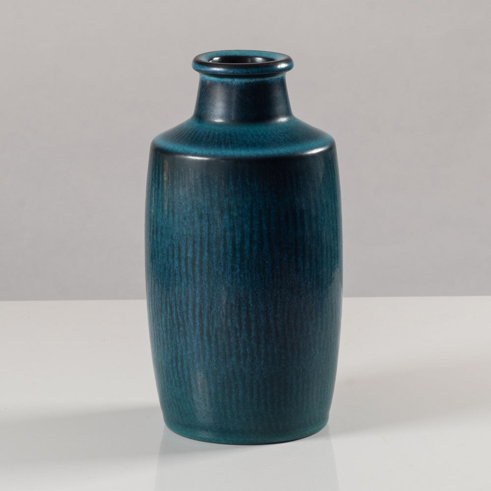 Gunnar Nylund for Nymølle, Denmark, stoneware bottle vase with turquoise glaze L3871