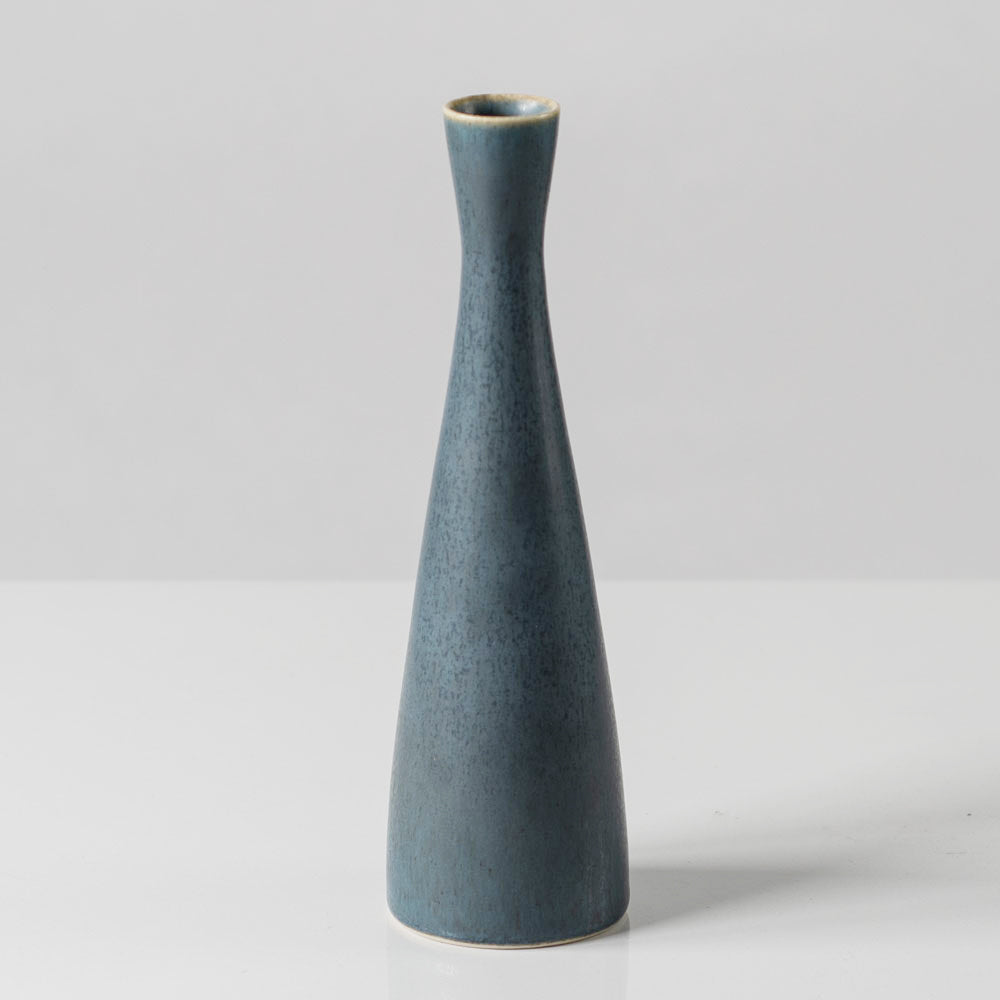 Frode Bahnsen for Palshus, Denmark, stoneware vase with pale blue  haresfur glaze K2266