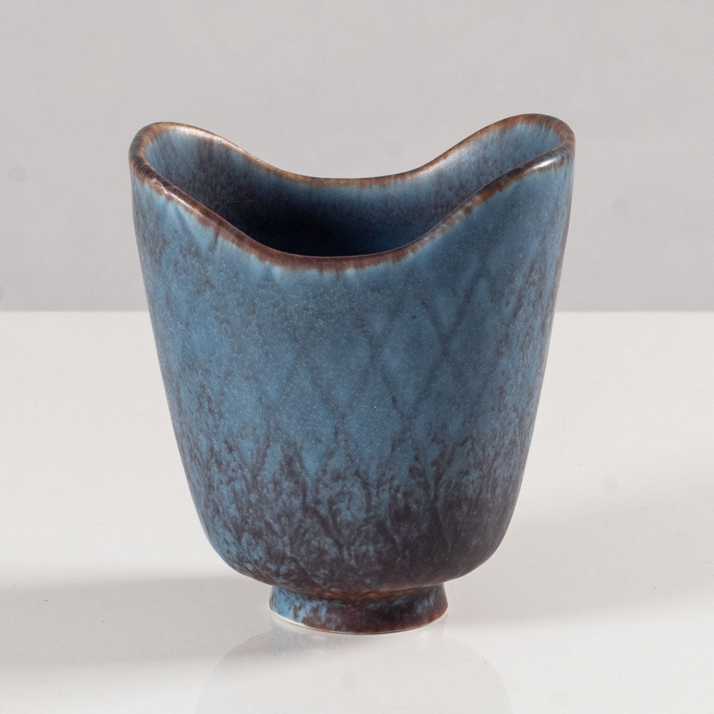 Gunnar Nylund for Rörstrand, ceramic vase with blue and brown glaze L3437