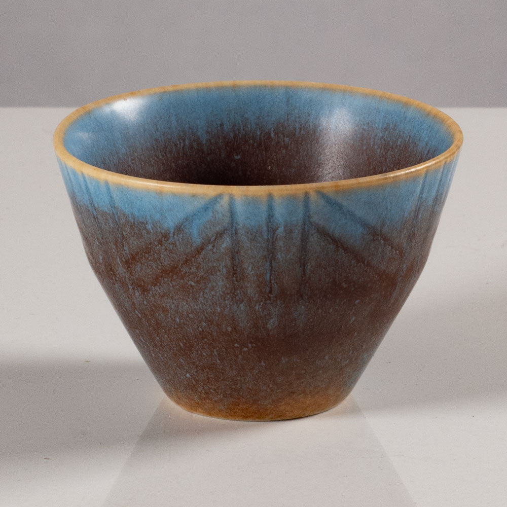 Gunnar Nylund for Rörstrand, Sweden, ceramic bowl with blue and brown glaze L3814