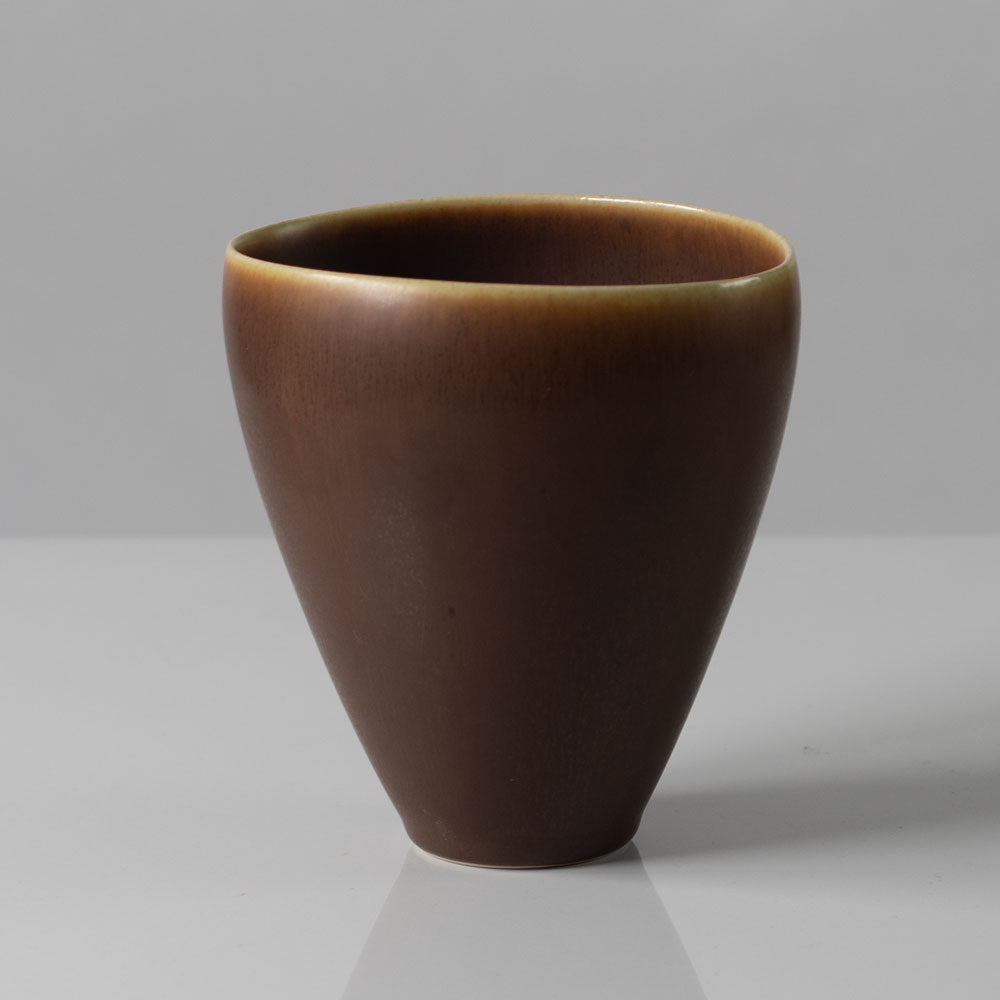 Per Linnemann-Schmidt at Palshus, Denmark, stoneware vase with brown glaze J1191