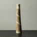 Val Barry, UK, elongated stoneware vessel with pale brown and cream glaze F8320