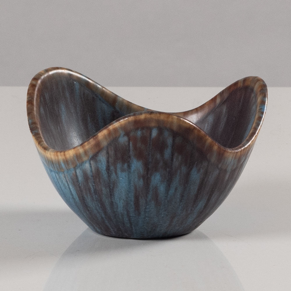 Gunnar Nylund for Rörstrand, Sweden, ceramic bowl with blue and brown glaze K2652