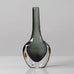 Nils Landberg for Orrefors, Sweden, dark gray glass "Sommerso" vase H1610