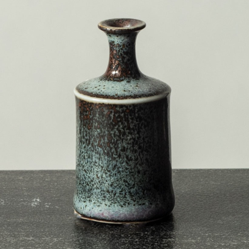 Stig Lindberg for Gustavsberg, Sweden, unique miniature vase with brown and gray glaze H1392