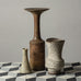Lucie Rie, UK unique stoneware vase with matte pale brown glaze J1623