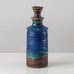 Annikki Hovisaari for Arabia, Finland, unique stoneware bottle vase with blue and brown  glaze K2372