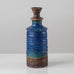 Annikki Hovisaari for Arabia, Finland, unique stoneware bottle vase with blue and brown  glaze K2372