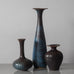 Three vases with blue and purple glaze by Gunnar Nylund for Rörstrand, Sweden