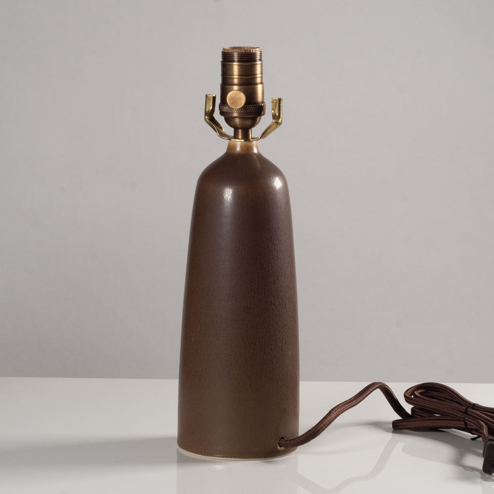 Palshus, Denmark, stoneware lamp with brown glaze L3616
