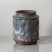 Lis Ehrenreich, own studio, Denmark, unique stoneware vase with red and blue volcanic glaze K2052