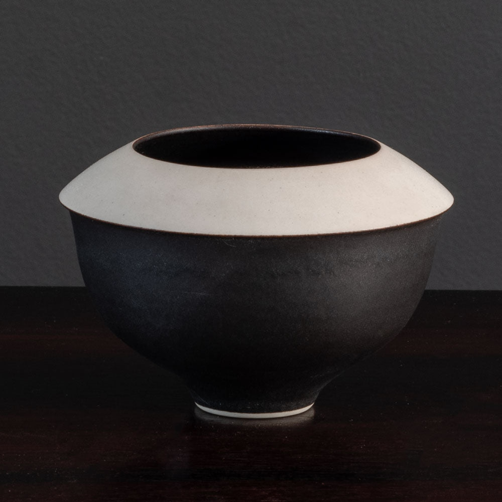 Black and White ceramic vase by Karl Scheid