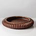 Arne Bang, Denmark, large flat ribbed bowl with brown glaze K2045