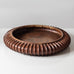 Arne Bang, Denmark, large flat ribbed bowl with brown glaze K2045