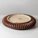 Arne Bang, Denmark, large flat ribbed bowl with brown glaze K2045