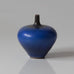 Berndt Friberg for Gustavsberg, Sweden, miniature stoneware vase with blue haresfur glaze K2238