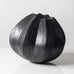 Joachim Lambrecht, Germany sculptural black raku vase J1218