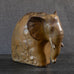 Arne Bang, Denmark, stoneware elephant with gold and brown glaze L3899
