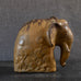 Arne Bang, Denmark, stoneware elephant with gold and brown glaze L3899