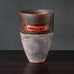 Robin Welch, UK, unique stoneware vase with brown, gray and orange glaze K2184