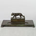 Just Andersen for GAB, Sweden, large bronze double inkwell desk tray with lion figure H1108