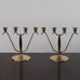 OH Lagerstedt, Sweden, pair of glass and wood candelabras J1516