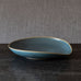 Annelise Linnemann-Schmidt for Palshus, stoneware dish with pale blue haresfur glaze L3570
