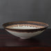 Peter Wills, unique porcelain bowl with pale beige and brown glaze D6027