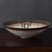 Peter Wills, unique porcelain bowl with pale beige and brown glaze D6027