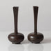 GAB, Sweden, pair of bronze long necked vases K2040 and J1510