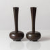 GAB, Sweden, pair of bronze long necked vases K2040 and J1510