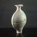 Otto Meier, own studio, Germany, flattened vase with green and white glaze J1738