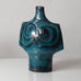 Erik Ploen, Norway, unique stoneware sculptural vase with turquoise and black glaze K2547