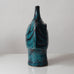 Erik Ploen, Norway, unique stoneware sculptural vase with turquoise and black glaze K2547